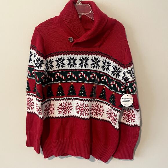 The Children's Place Other - The Children's Place Boys Red Festive Christmas Sweater NWT Sz -5/6